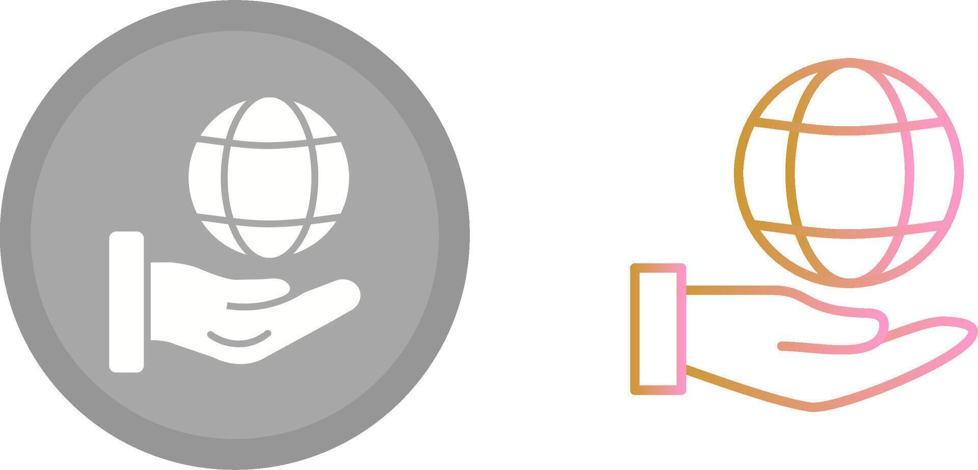 Global Hand Icon vector