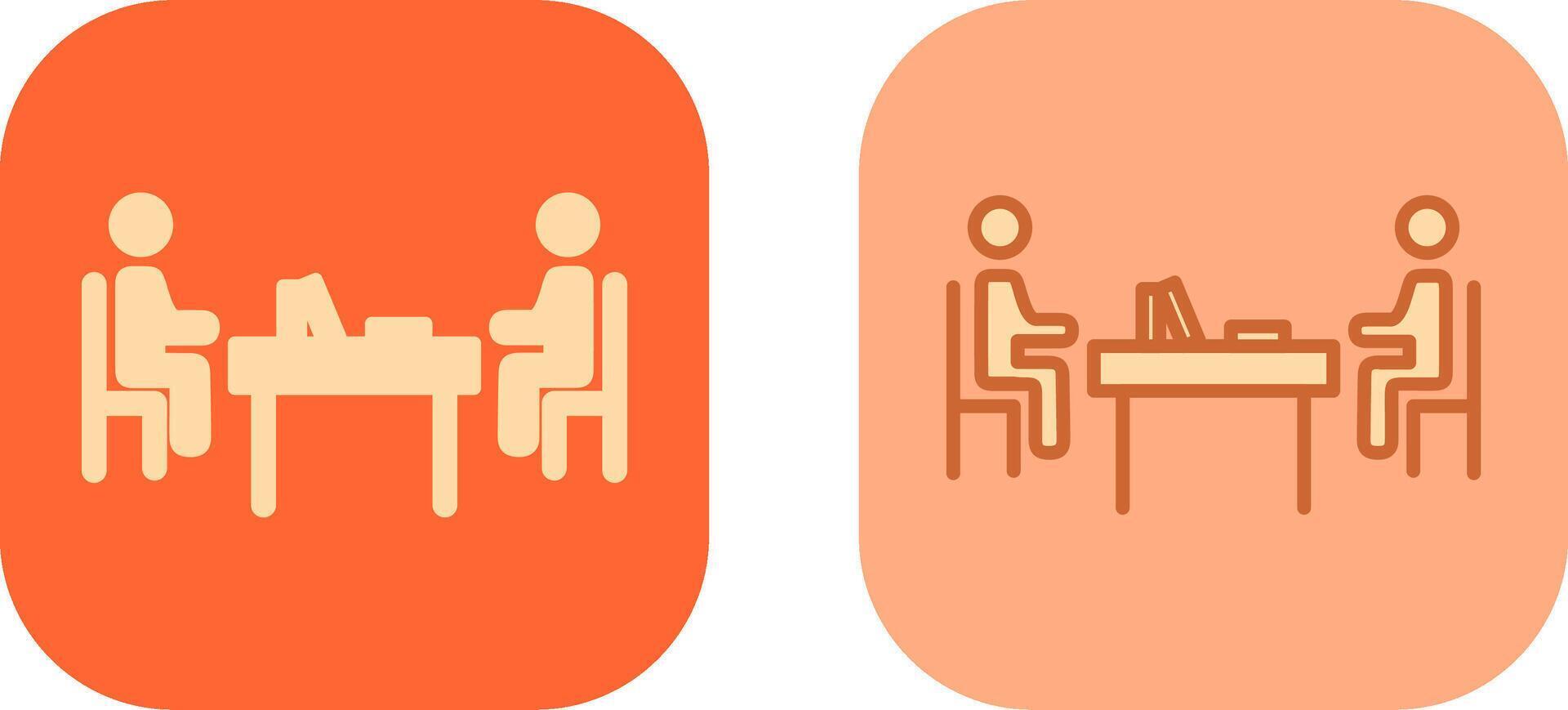 Two Students Studying Icon vector