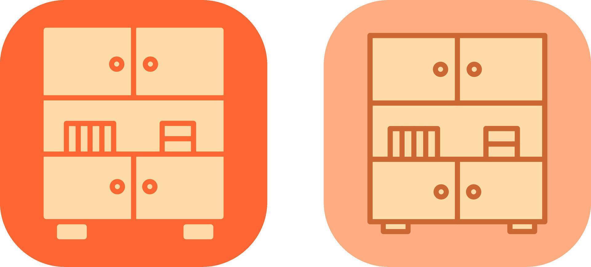 Table with Shelves Icon vector