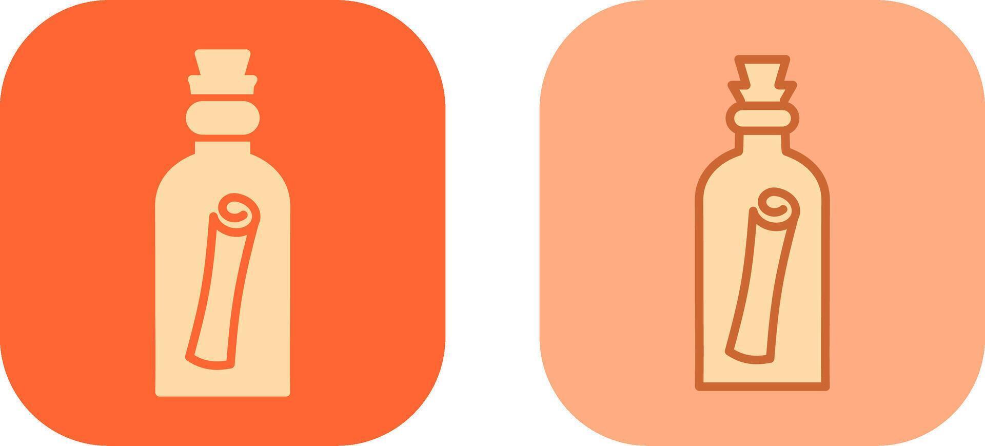Scroll in Bottle Icon vector