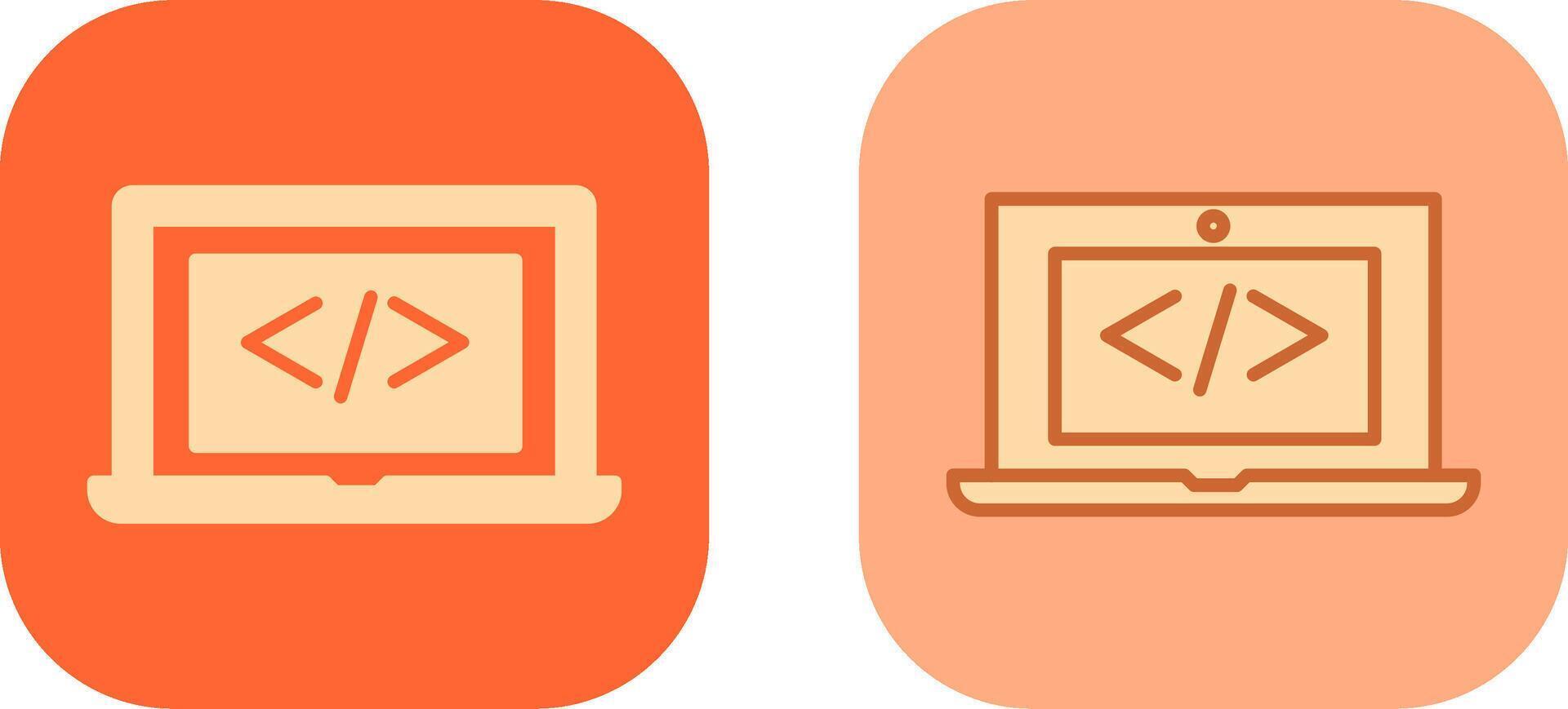 Coding Computer Icon vector