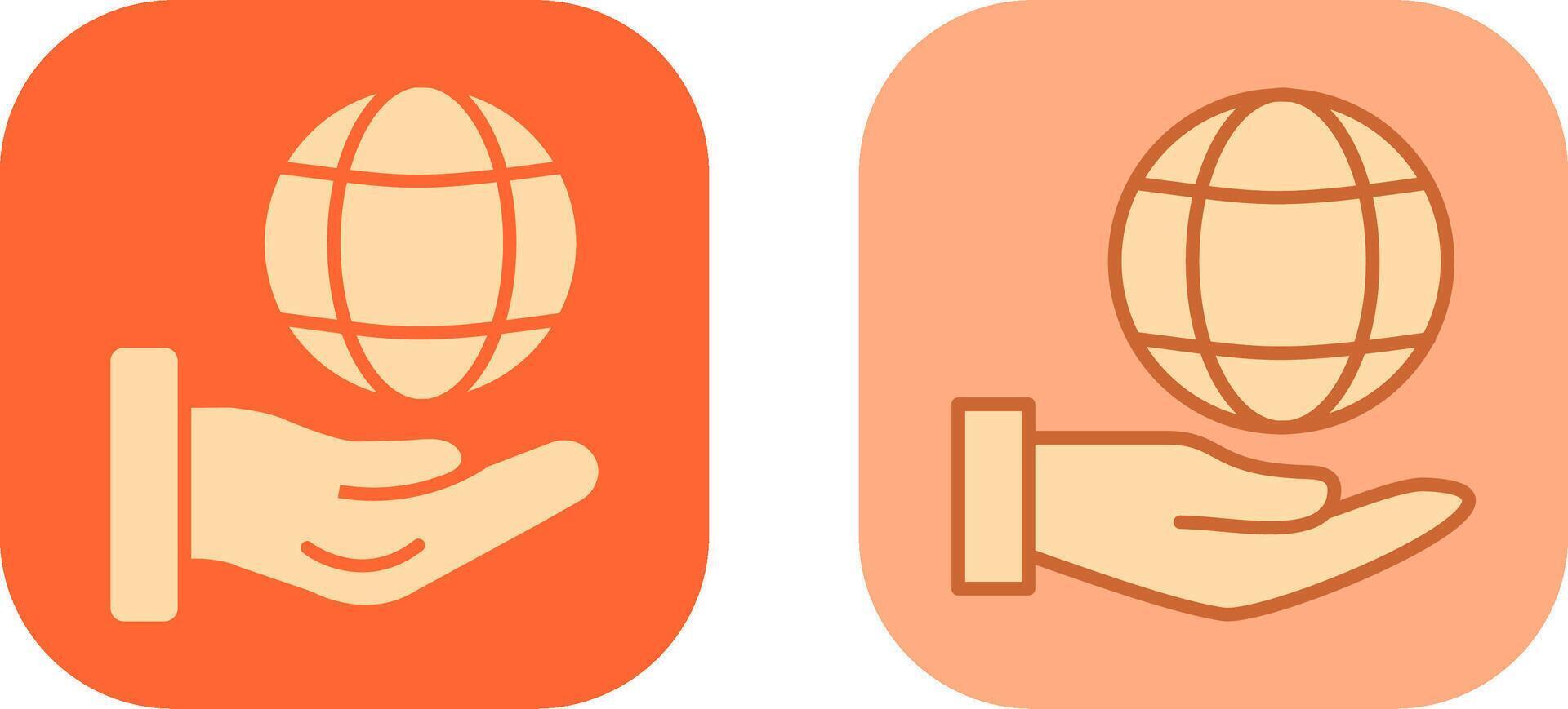 Global Hand Icon vector