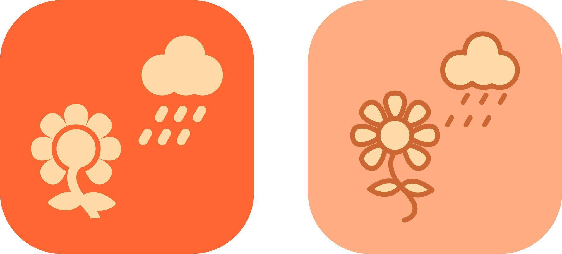Flower with rain Icon vector