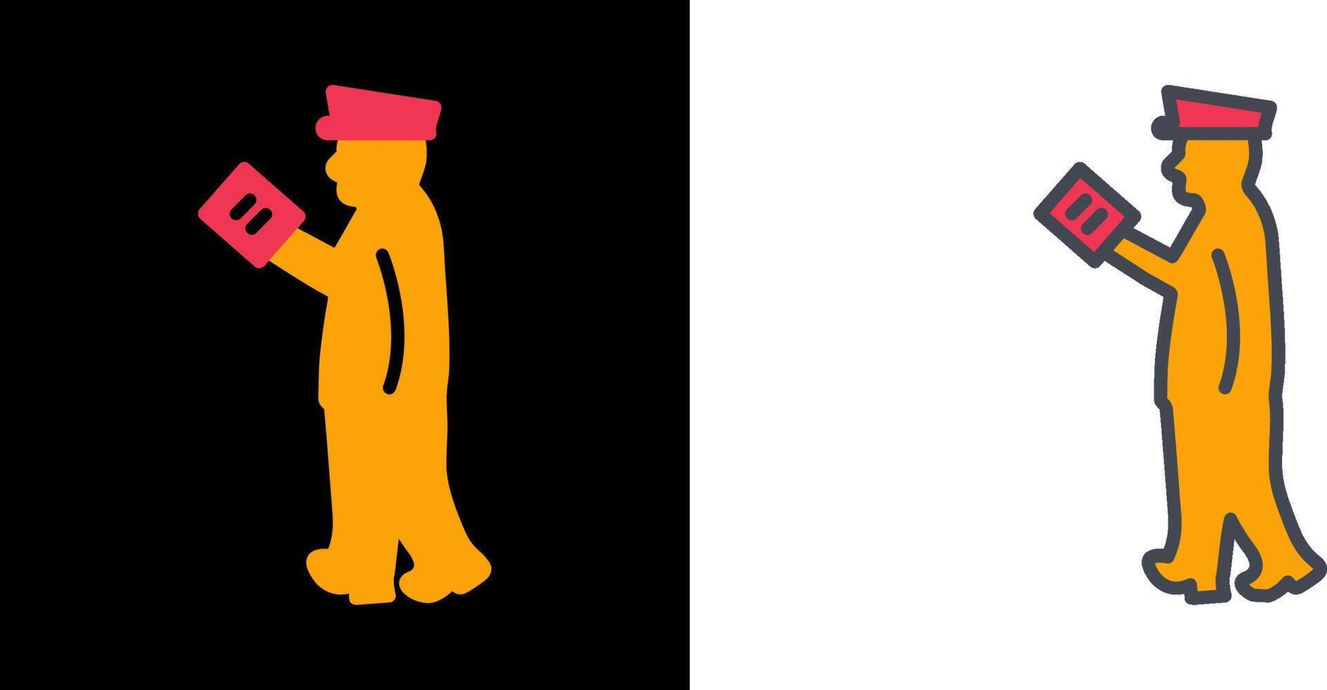 Guard Checking Passport Icon vector