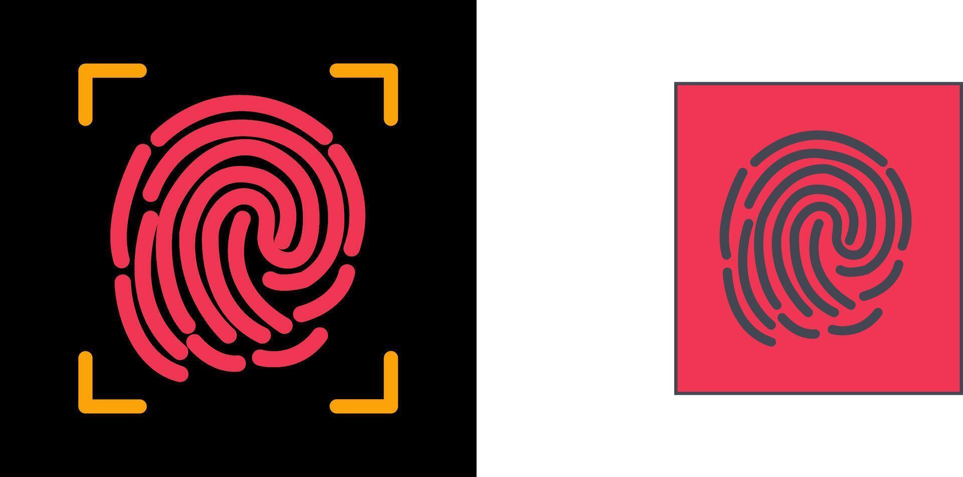 Fingerprint Lock Icon vector