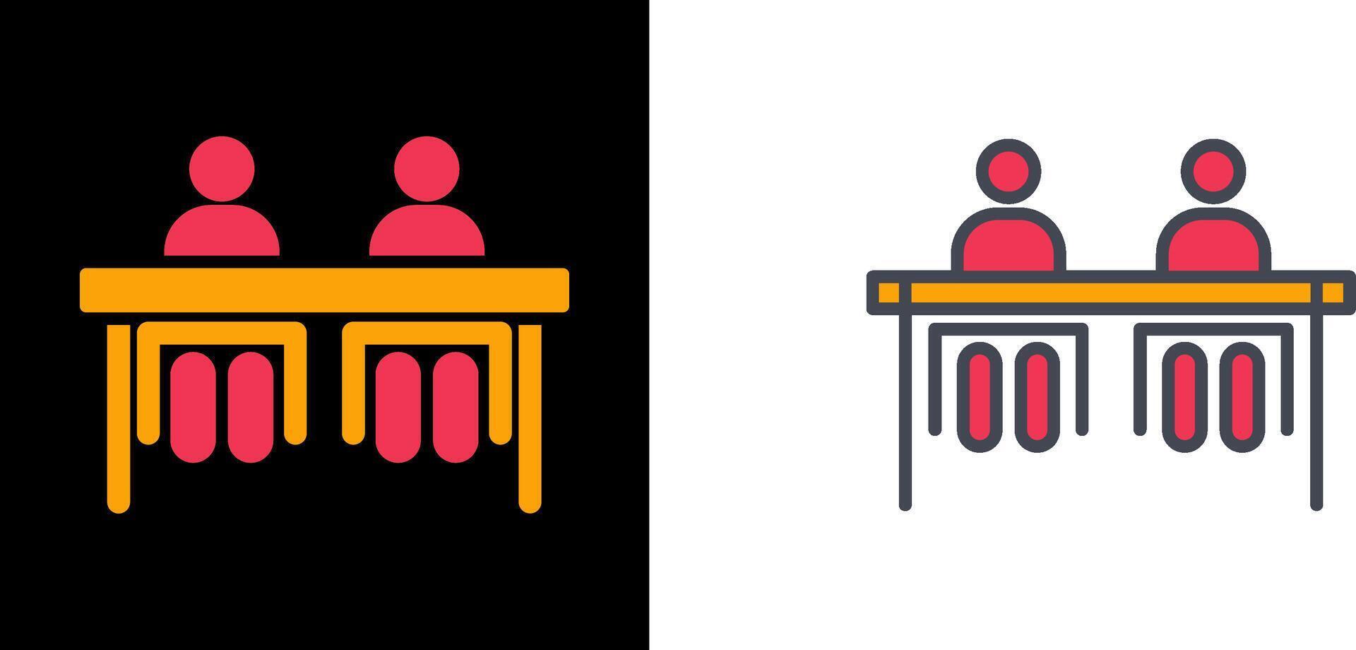 Student Sitting In Classroom Icon vector