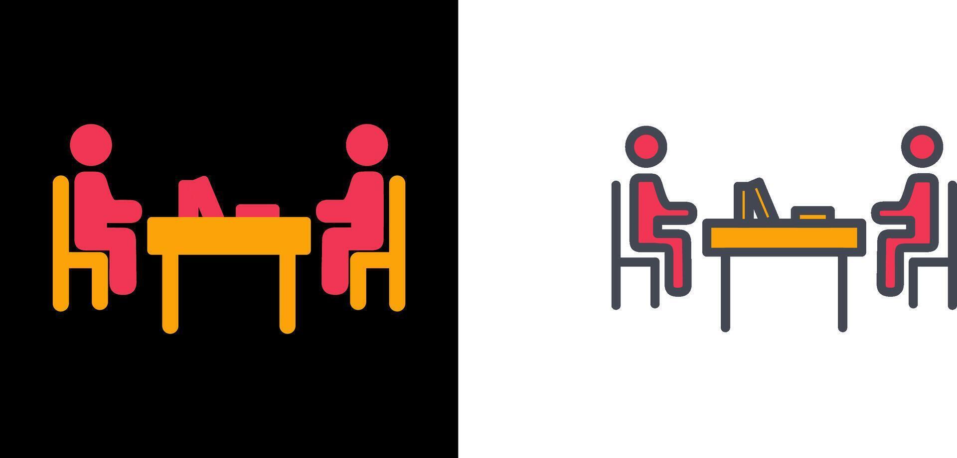 Two Students Studying Icon vector