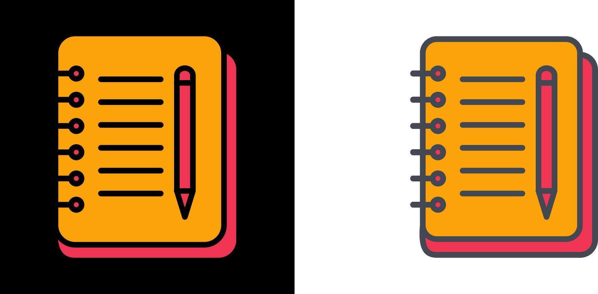Notebook And Pen Icon vector