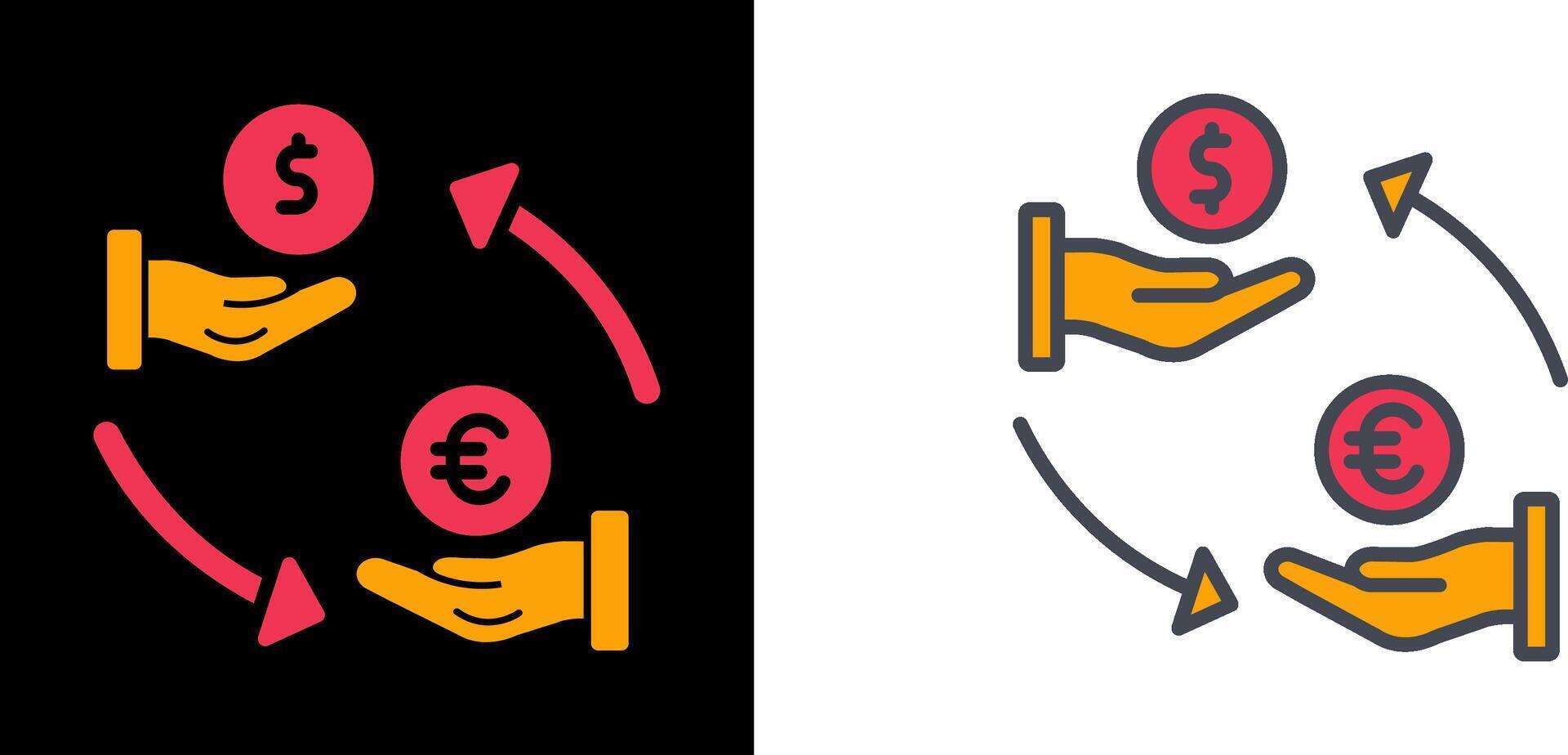 Dollar To Euro Icon vector