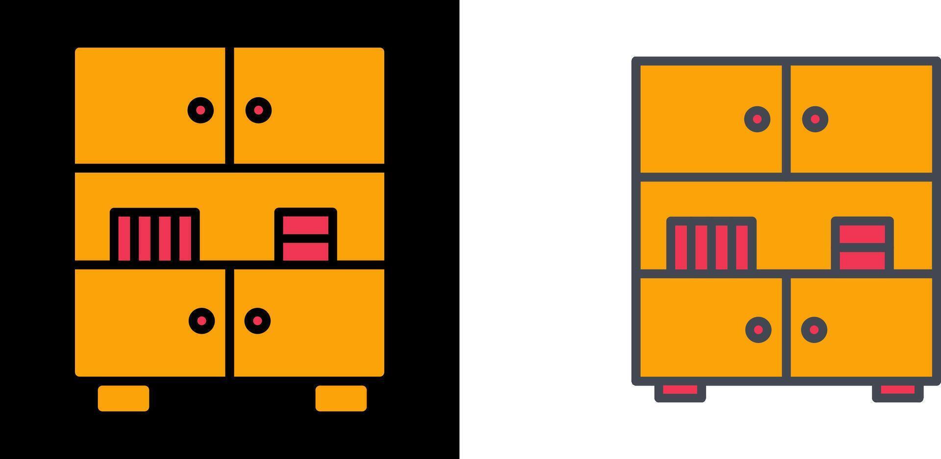 Table with Shelves Icon vector