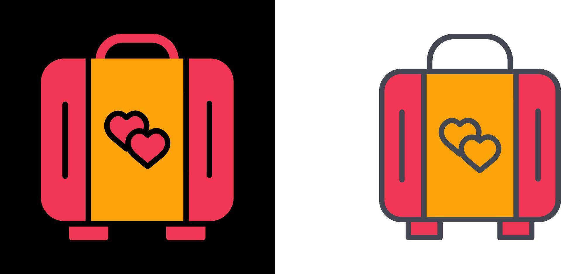 Lover Suitcase Icon vector