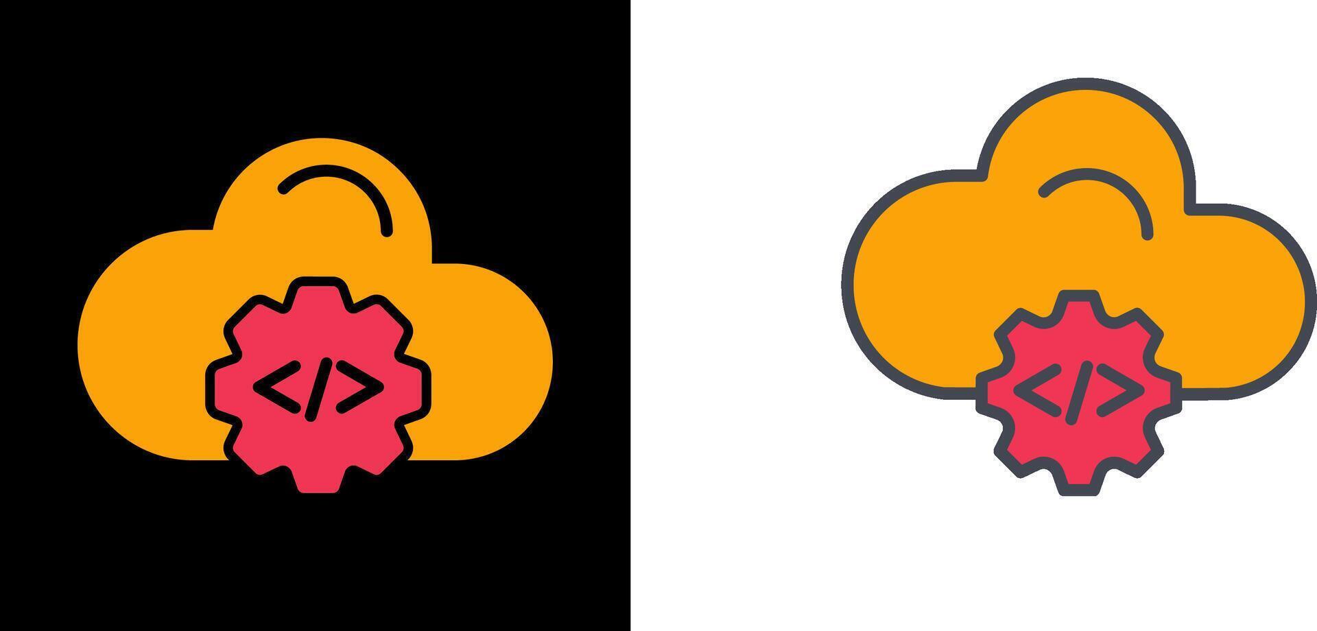 Cloud Coding Icon vector