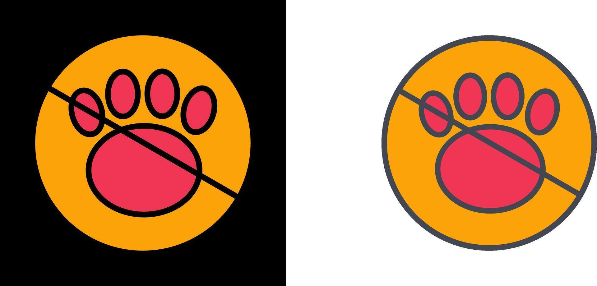 No Pets Icon vector