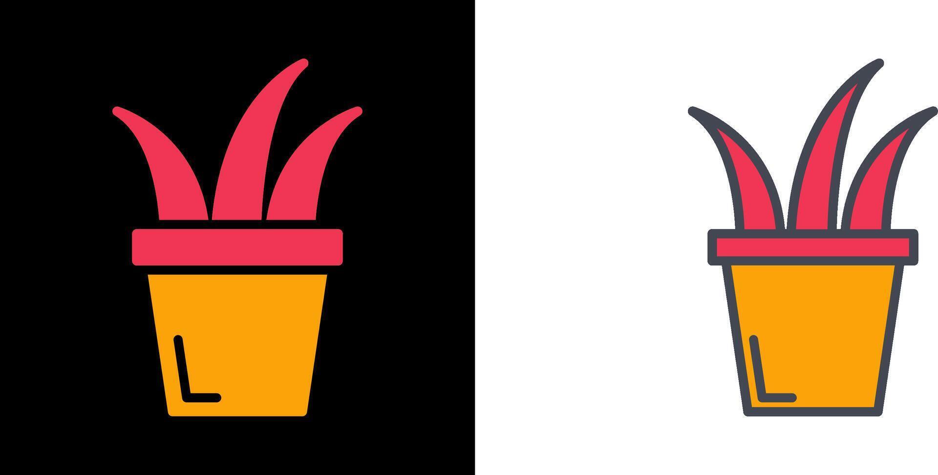 Grass Pot Icon vector