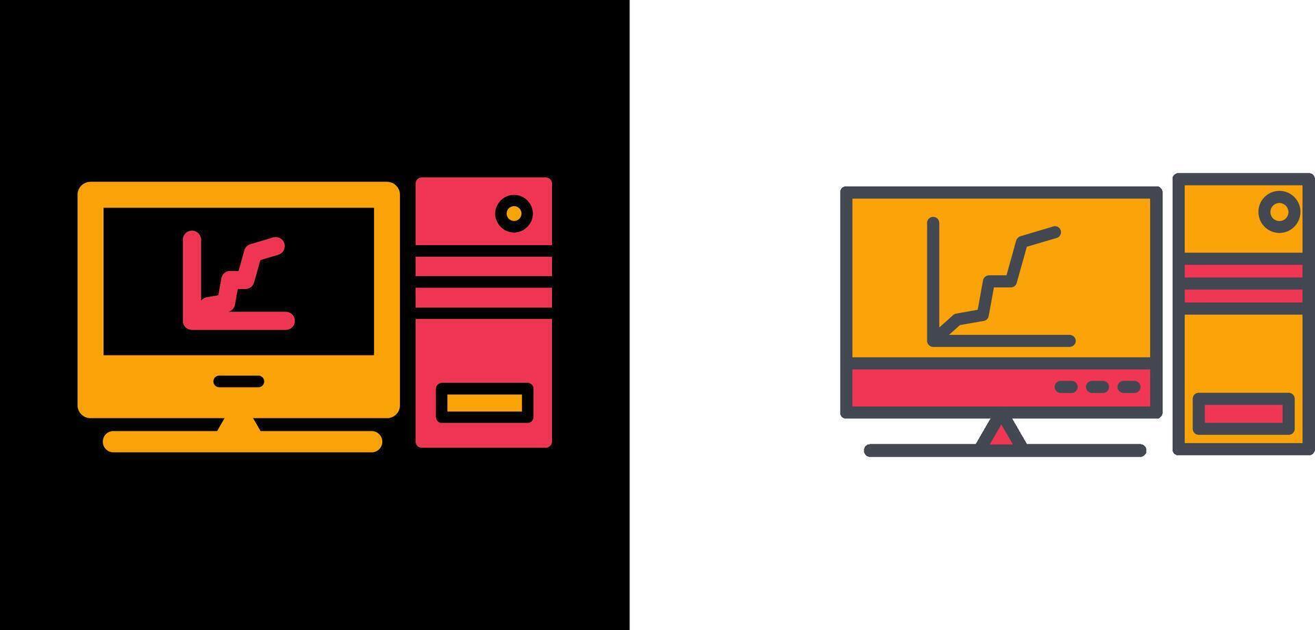 Graph Line Screen Icon vector