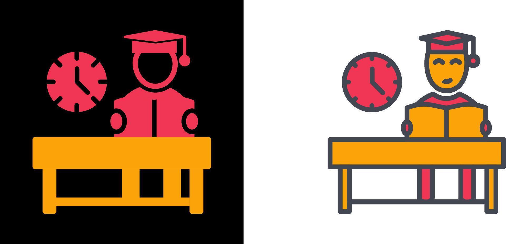 Studying on Desk I Icon vector