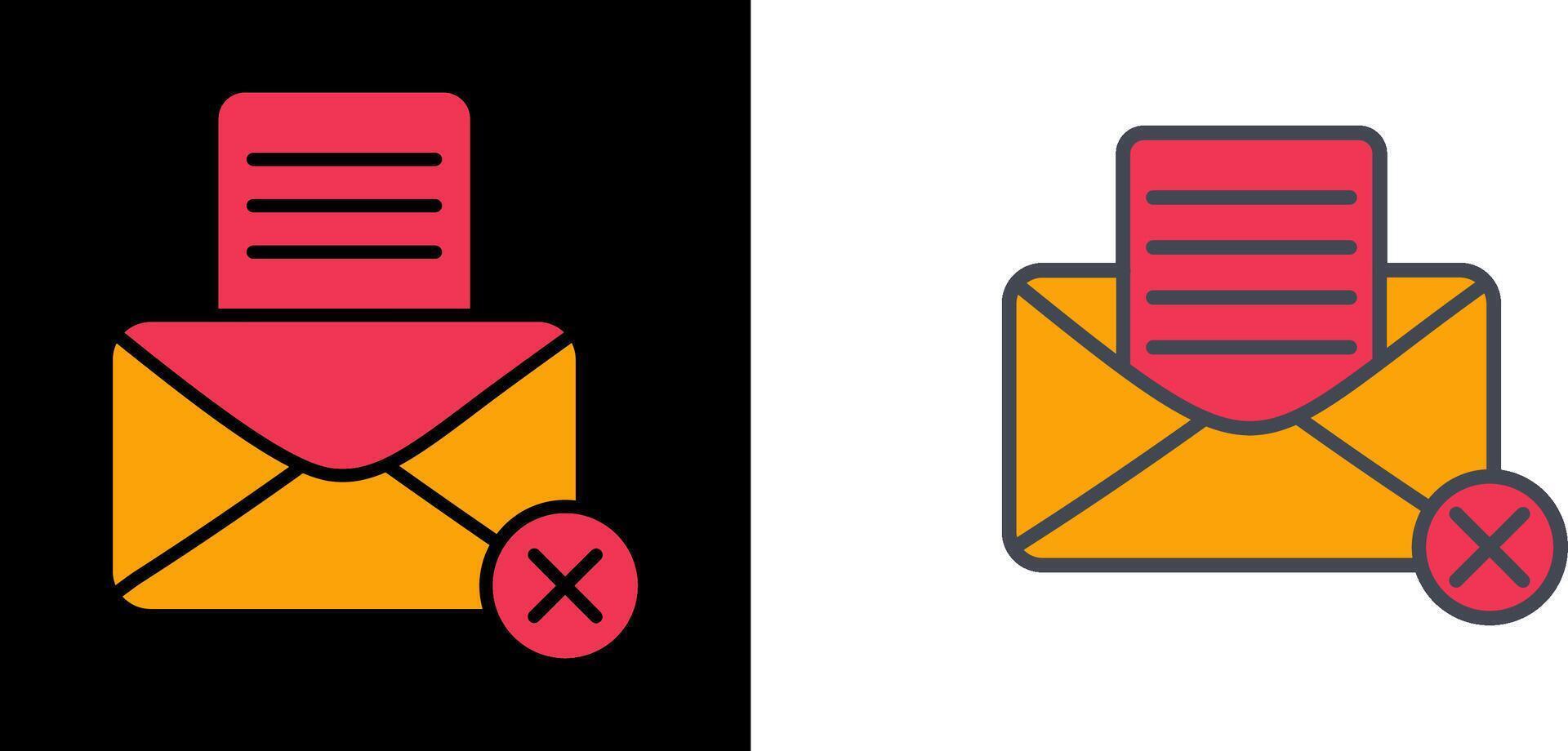 Rejection Of A Letter Icon vector