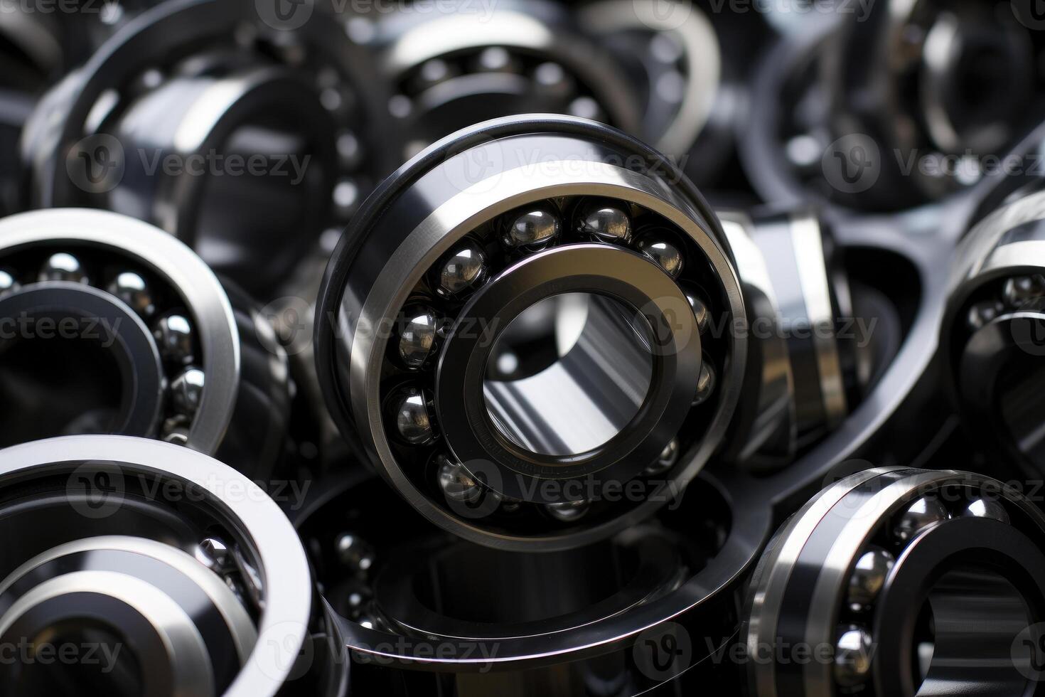 Steel shiny ball bearings for industry photo