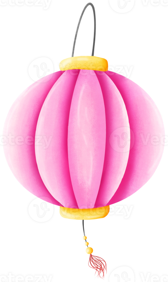 Pink lantern festival decoration png