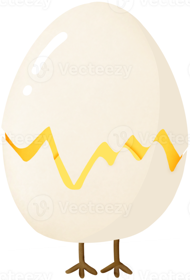 Chick in egg shell png