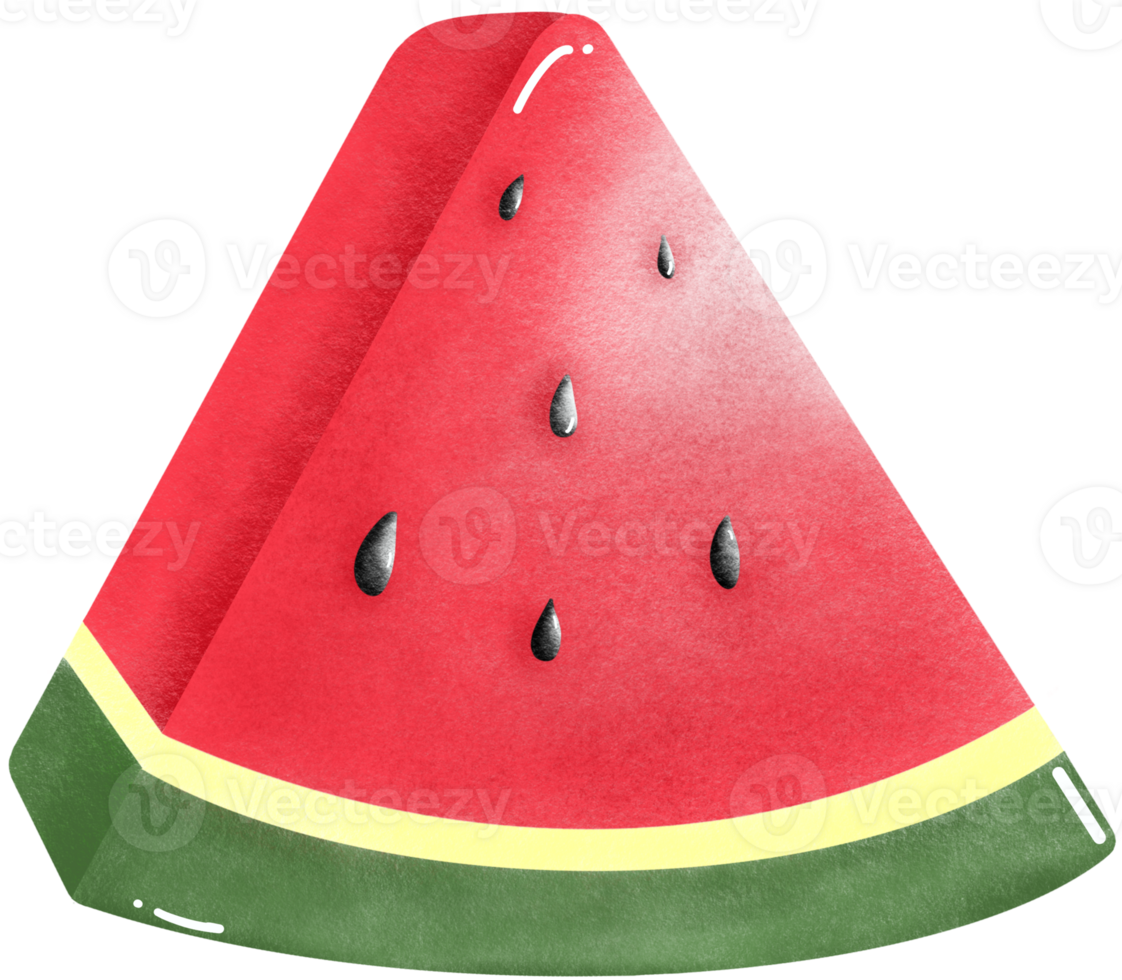 Watermelon cut into triangular pieces. png