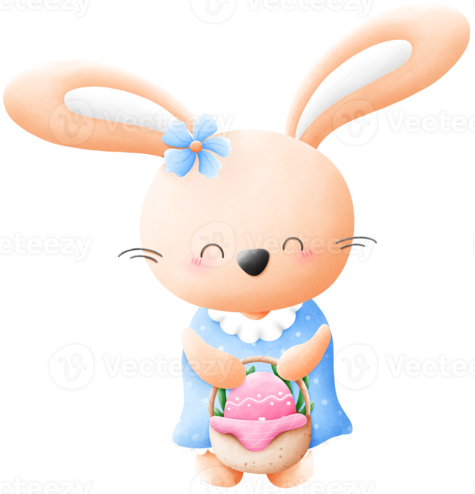 Easter bunny with easter egg png