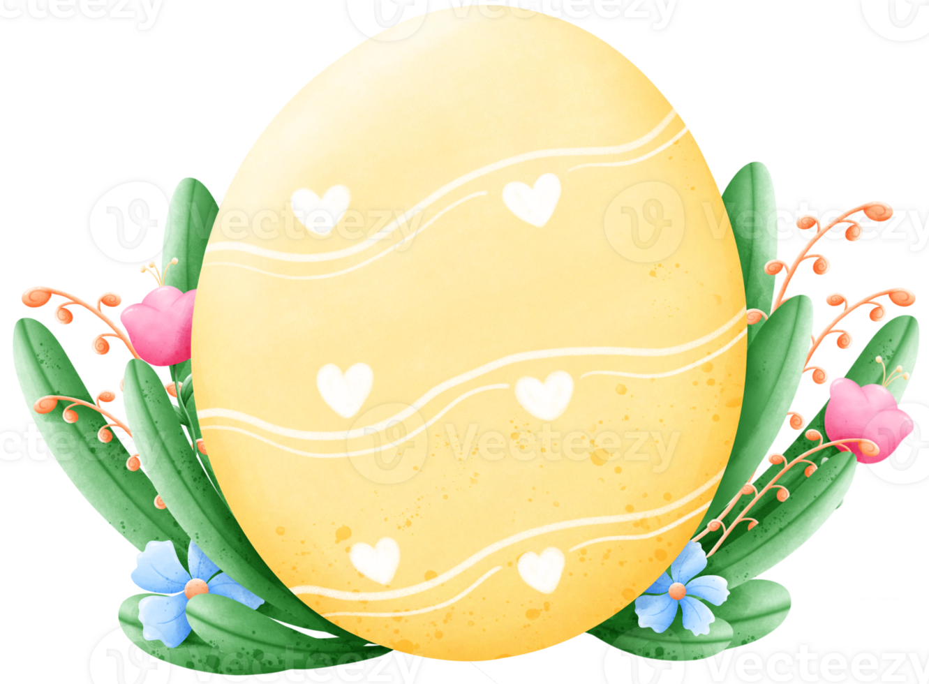 Easter eggs and flowers png