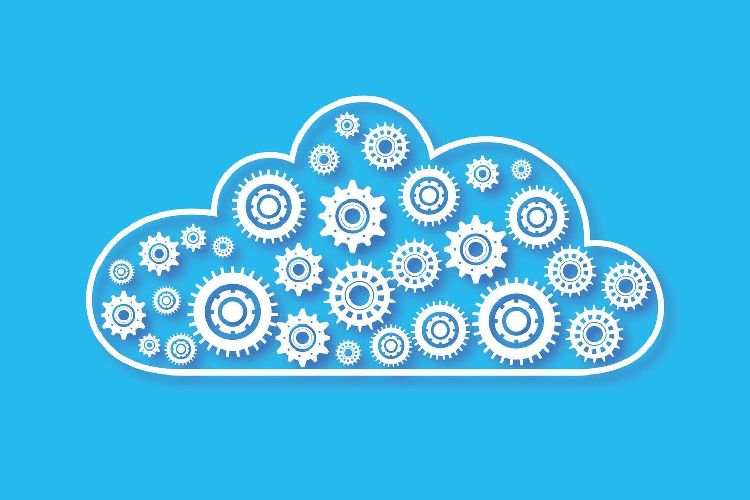 Cloud computing, Cyber technology background, internet data storage, database and mobile server concept, Cloud Computing network with internet icons. illustration vector