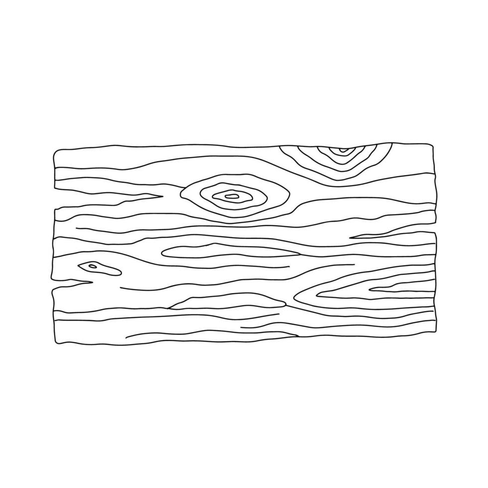 Wooden panel with texture. monochrome illustration isolated on white. vector