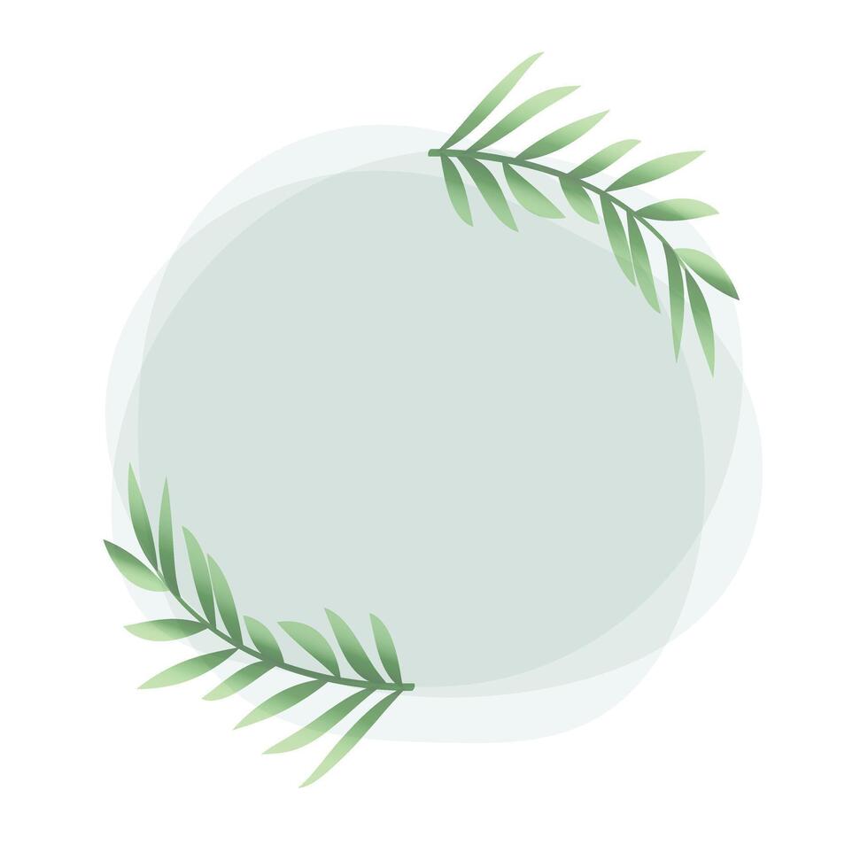 Herbal minimalist frames. Hand painted plants, branches, leaves on a white background. Greenery wedding simple invitation template. Watercolor style card. All elements are isolated and editable vector