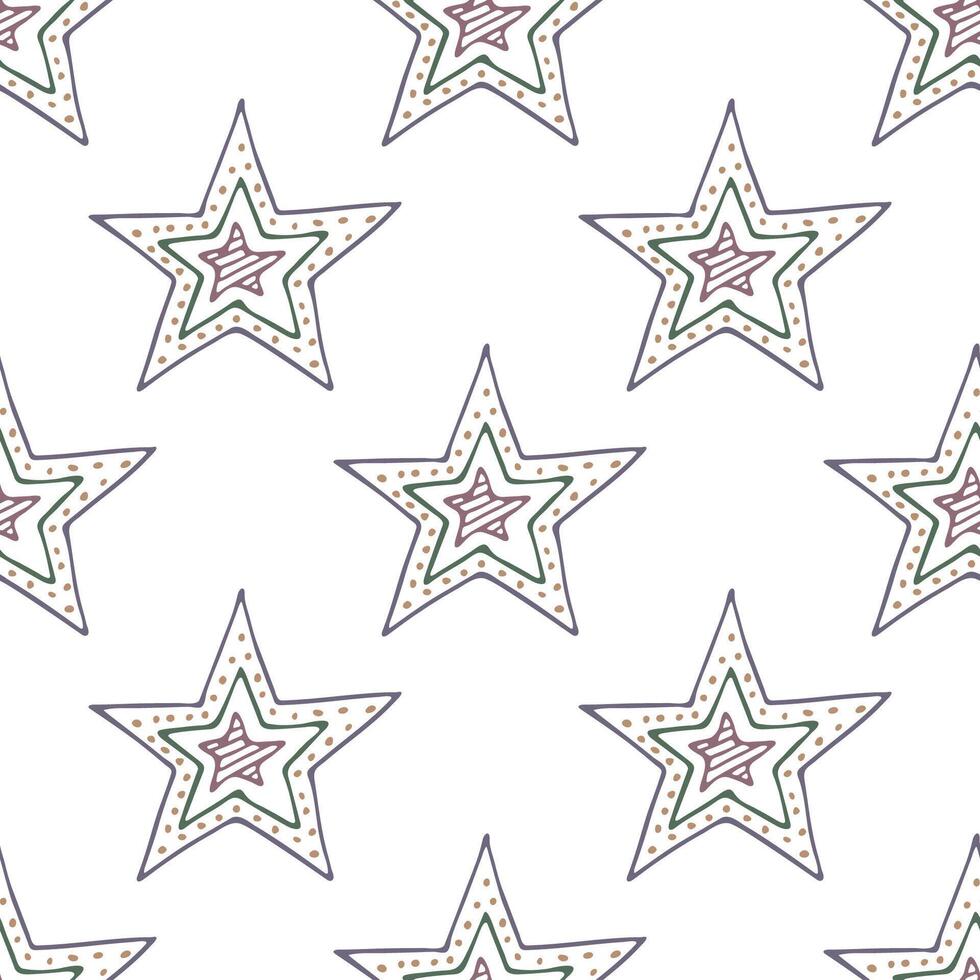 Seamless pattern with cute stars doodle for decorative print, wrapping paper, greeting cards, wallpaper and fabric vector