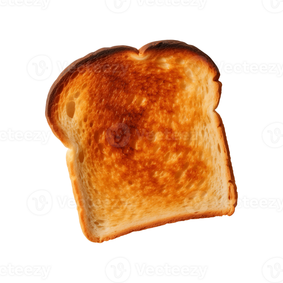 a slice of toast bread isolated on a transparent background, top view png