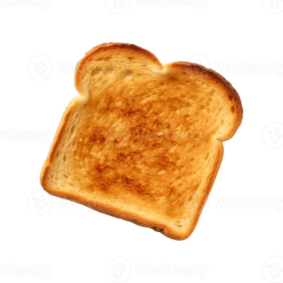 a slice of toast bread isolated on a transparent background, top view png