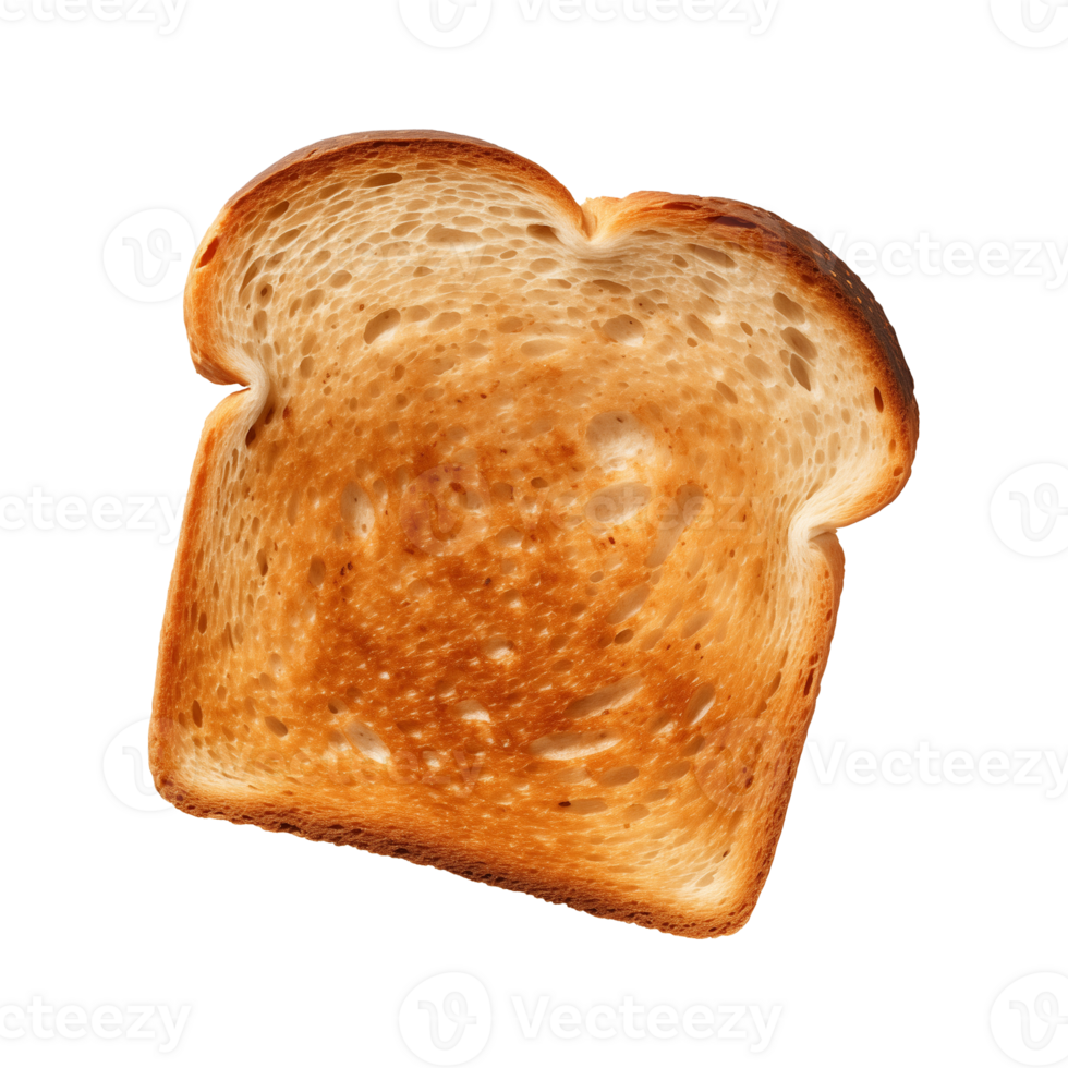 a slice of toast bread isolated on a transparent background, top view png