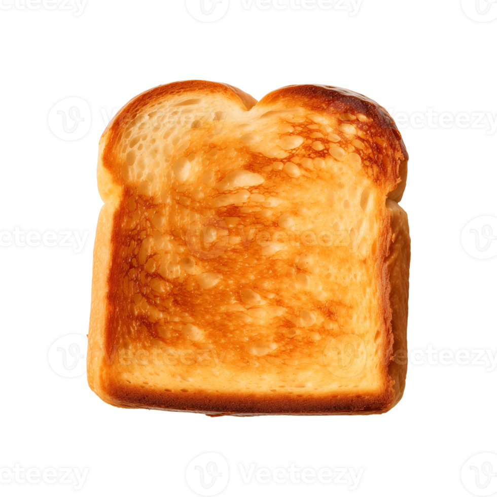 a slice of toast bread isolated on a transparent background, top view png