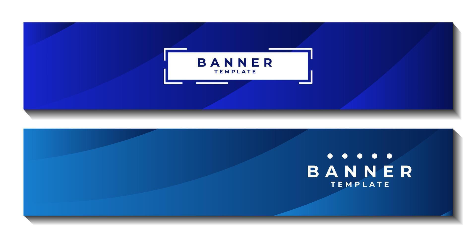 set of banner with abstract blue contrast gradient background elegant for template business vector