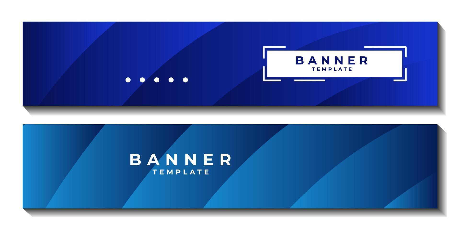 set of banner with abstract blue contrast gradient background elegant for template business vector