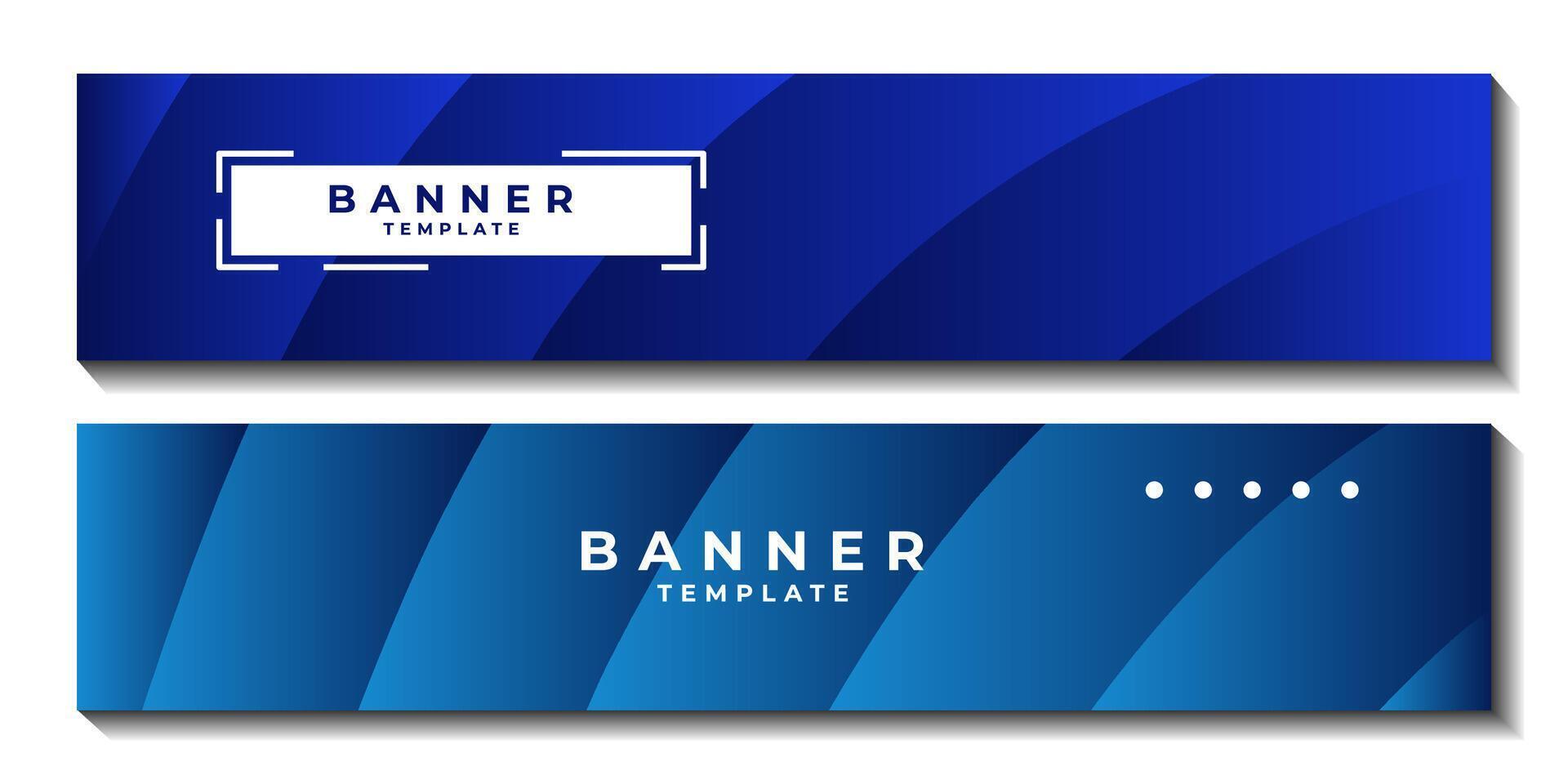 set of banner with abstract blue contrast gradient background elegant for template business vector