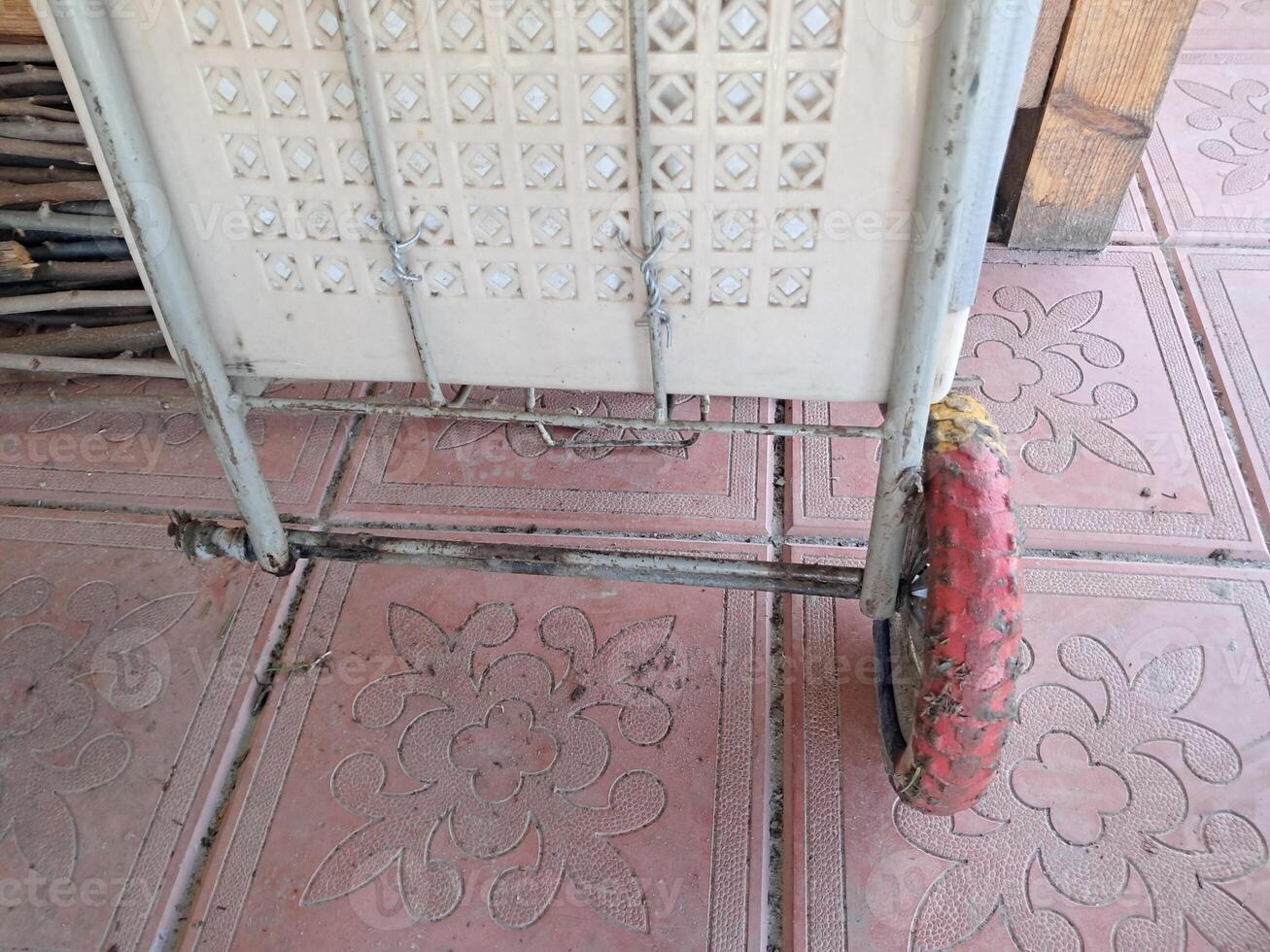 Homemade hand truck for transporting goods photo