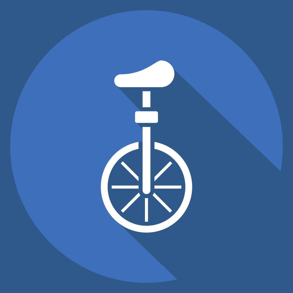 Icon Unicycle. related to Parade symbol. long shadow style. simple design illustration vector