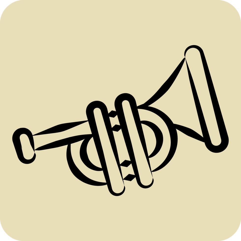 Icon Trumpet. related to Parade symbol. hand drawn style. simple design illustration vector