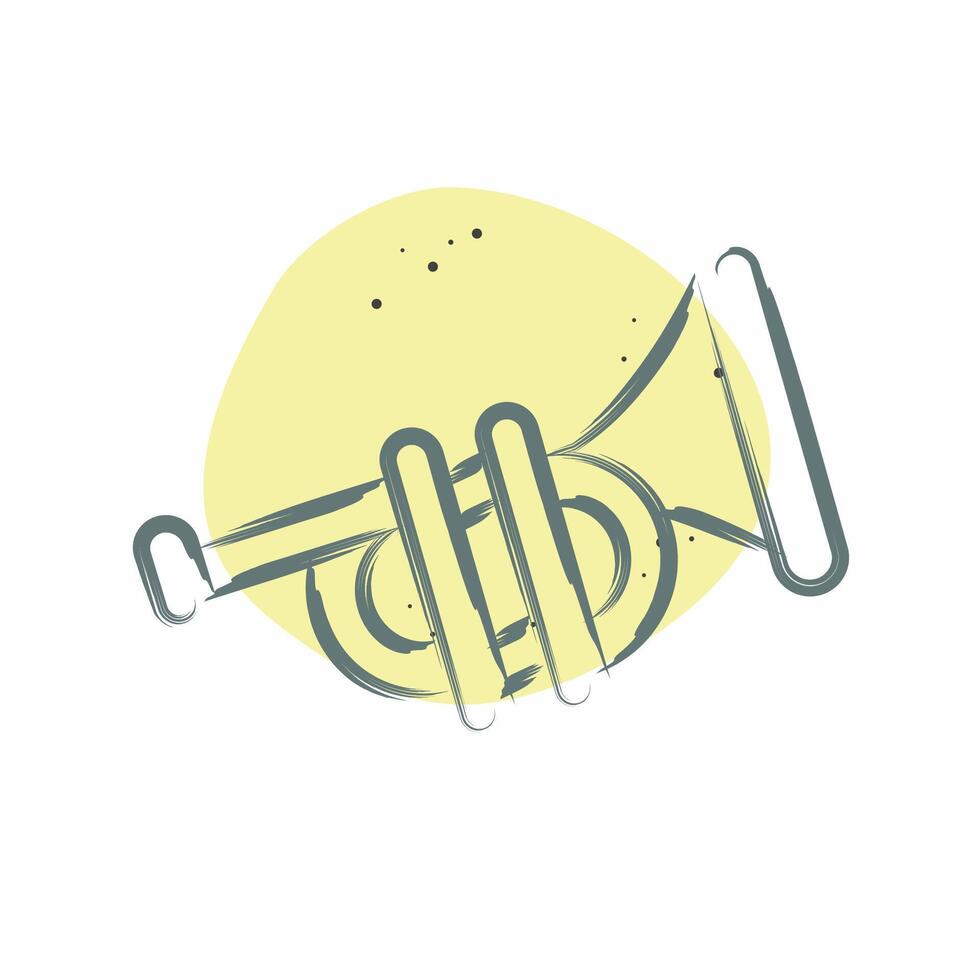Icon Trumpet. related to Parade symbol. Color Spot Style. simple design illustration vector