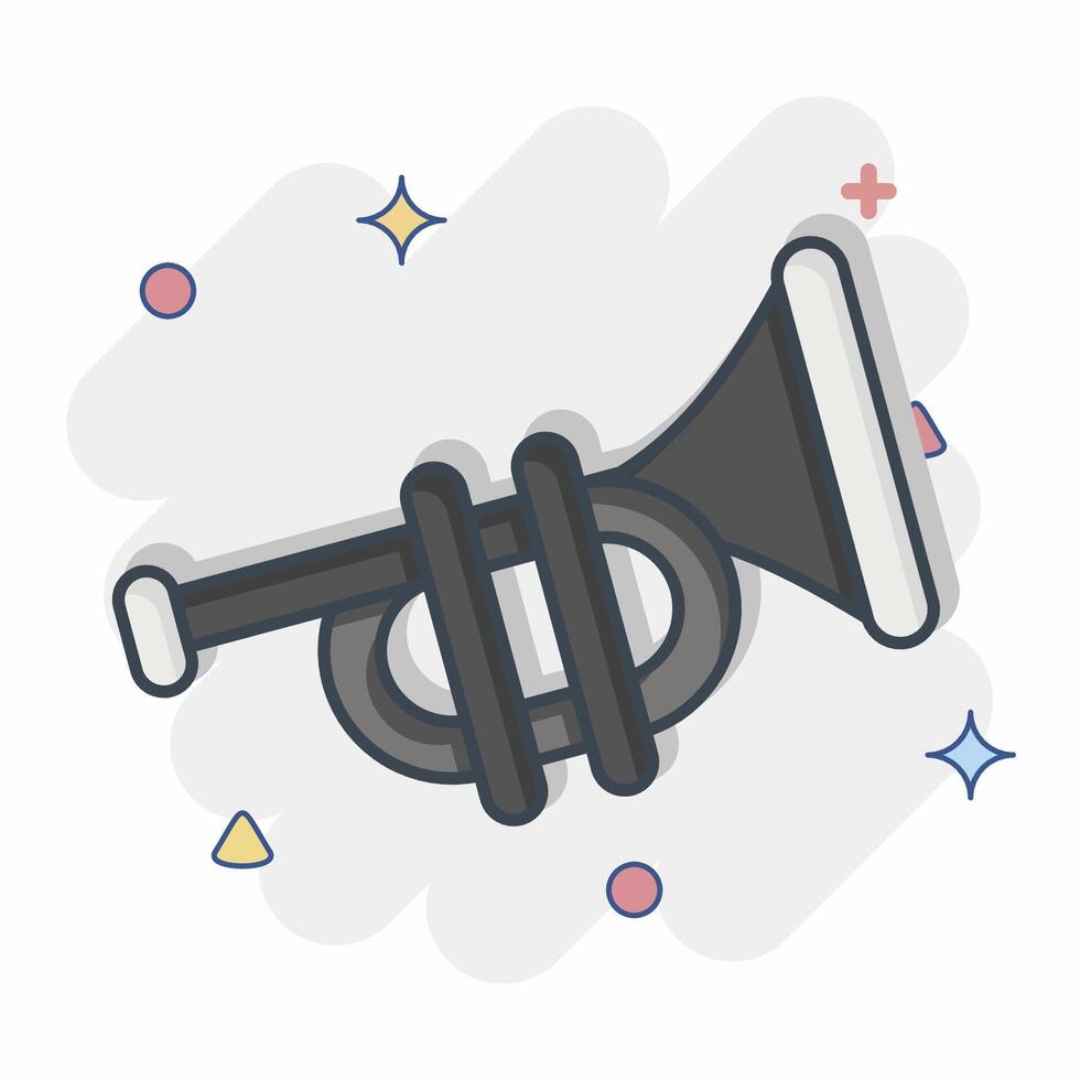Icon Trumpet. related to Parade symbol. comic style. simple design illustration vector