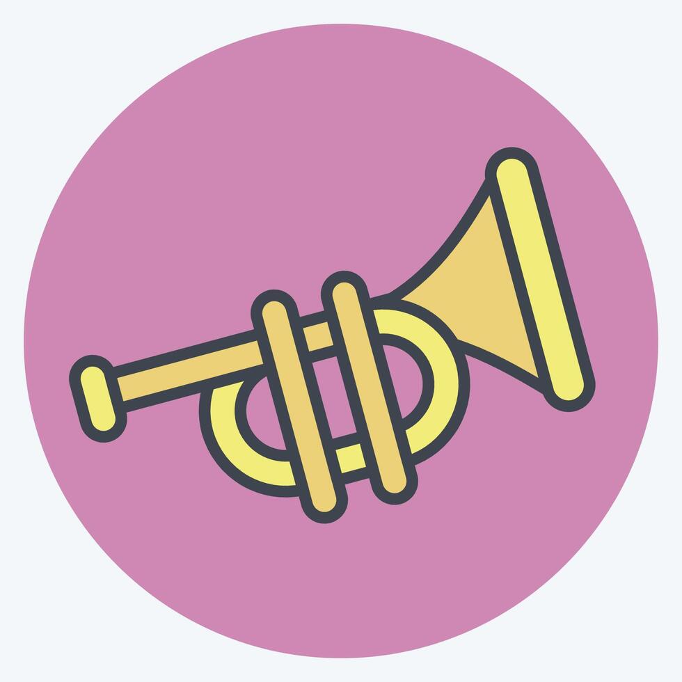 Icon Trumpet. related to Parade symbol. color mate style. simple design illustration vector