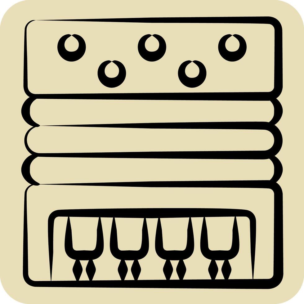 Icon Accordion. related to Parade symbol. hand drawn style. simple design illustration vector