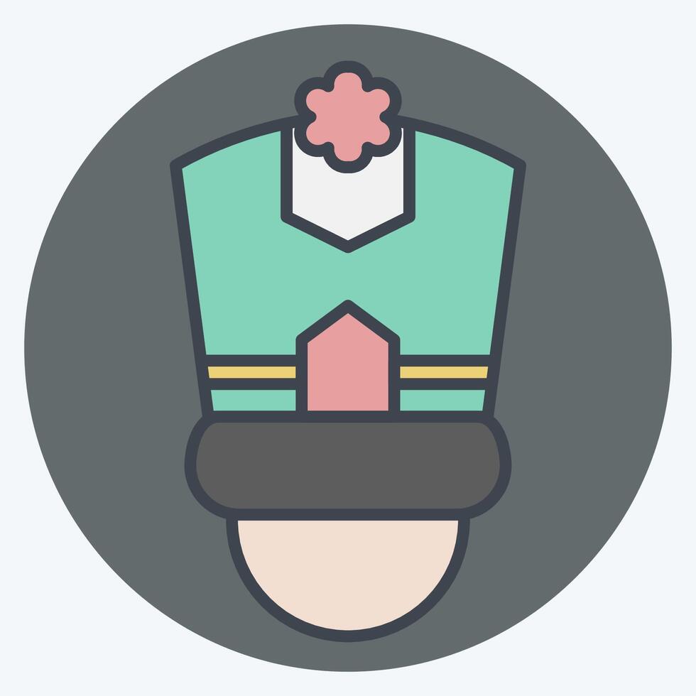 Icon Top Hat. related to Parade symbol. color mate style. simple design illustration vector