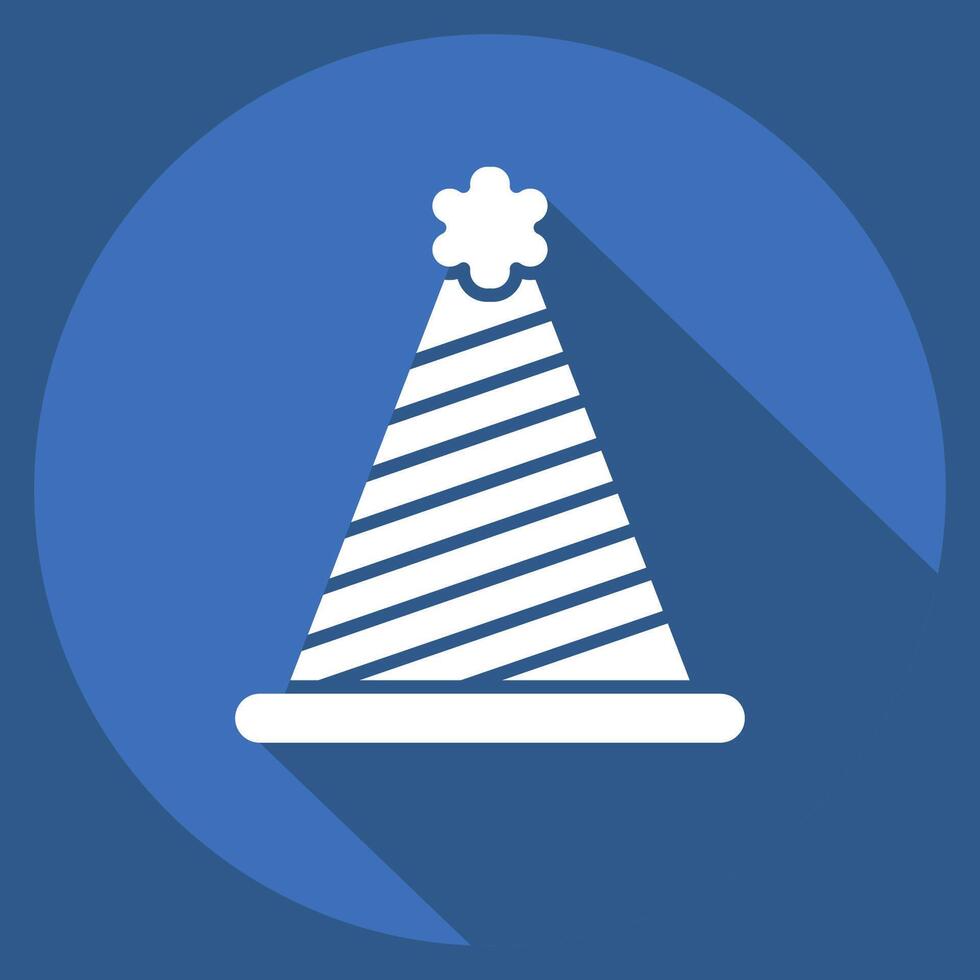Icon Party Hat. related to Parade symbol. long shadow style. simple design illustration vector