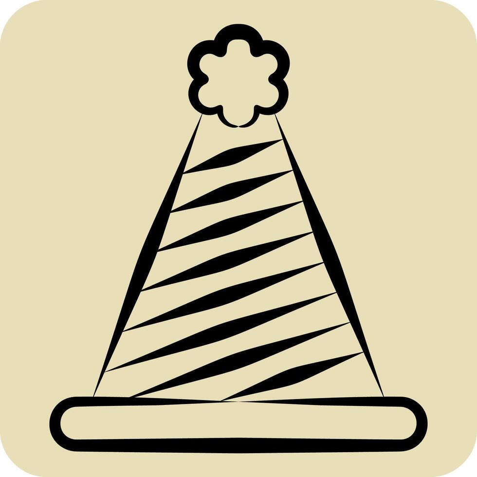 Icon Party Hat. related to Parade symbol. hand drawn style. simple design illustration vector