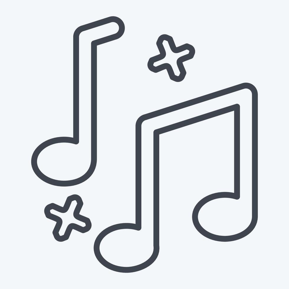 Icon Musical Notes. related to Parade symbol. line style. simple design illustration vector