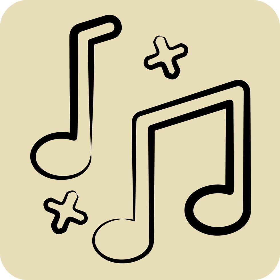 Icon Musical Notes. related to Parade symbol. hand drawn style. simple design illustration vector